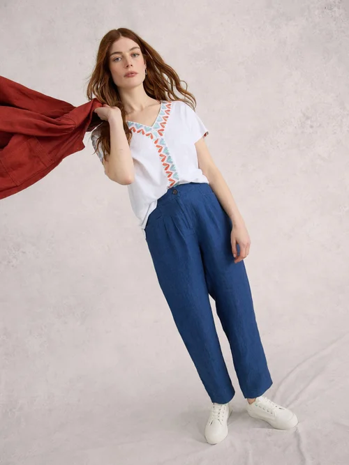 Rowena Leinenhose - Dark Navy - 38/R Bild 1