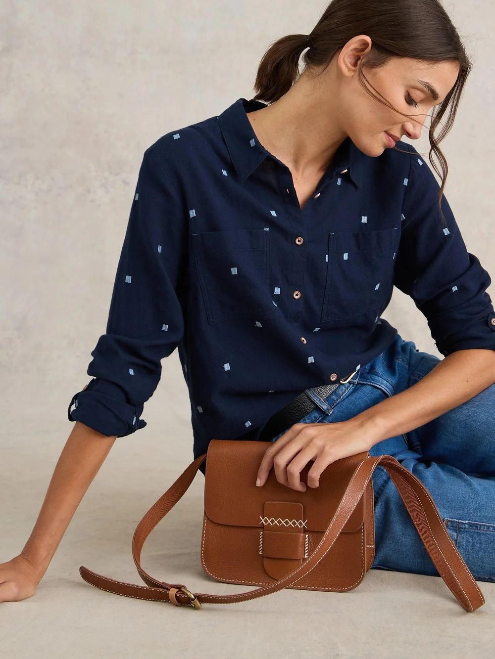 Bluse Sophie aus Bio-Baumwolle - Dark Navy - 38 Bild 1