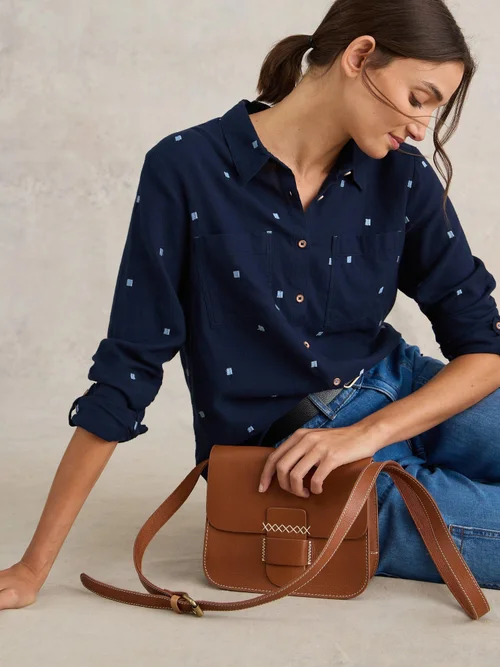 Bluse Sophie aus Bio-Baumwolle - Dark Navy - 38 Bild 1