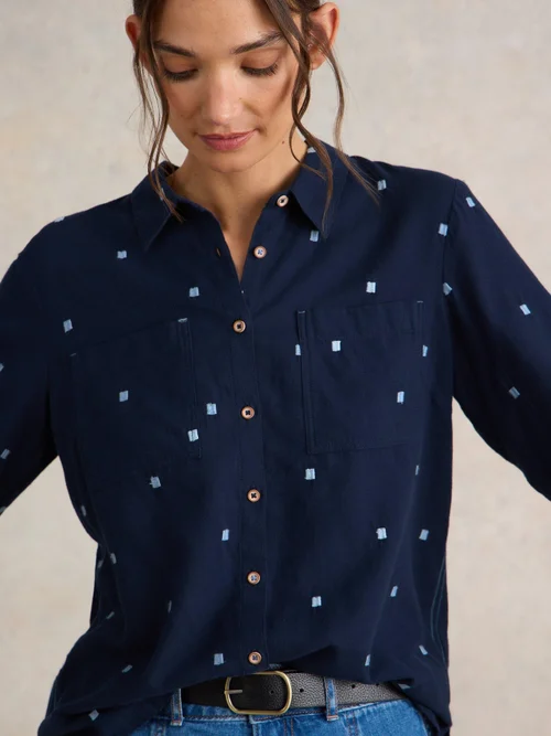 Bluse Sophie aus Bio-Baumwolle - Dark Navy - 38 Bild 3