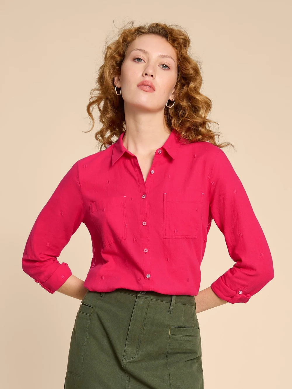 Bluse Sophie aus Bio-Baumwolle - Dk Pink - 38 Bild 1