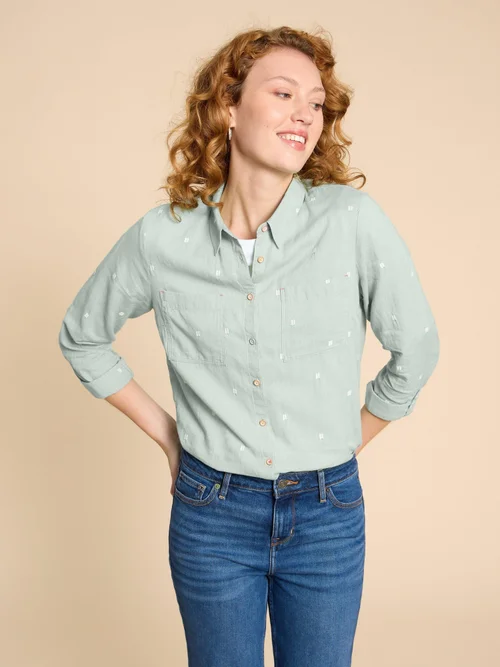 Bluse Sophie aus Bio-Baumwolle - Mid Green - 38 Bild 3