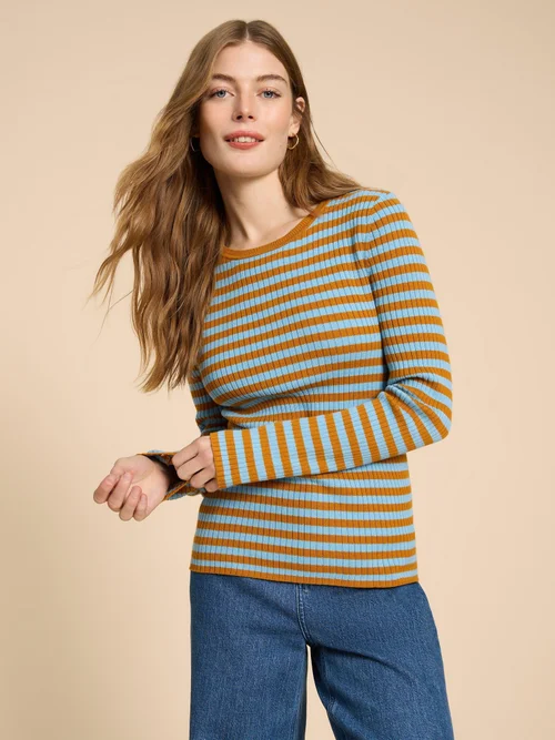 Schmal geschnittener Rippenpullover - Green Mlt - 38/R Bild 1