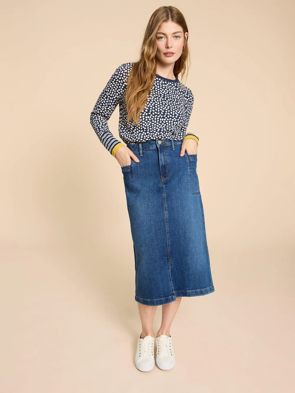 Clara Langarmshirt - Navy Pr - 38 Bild 1