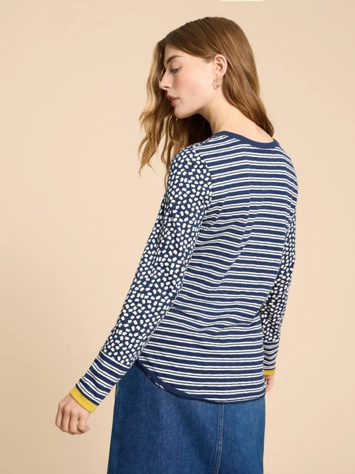 Clara Langarmshirt - Navy Pr - 38 Bild 4