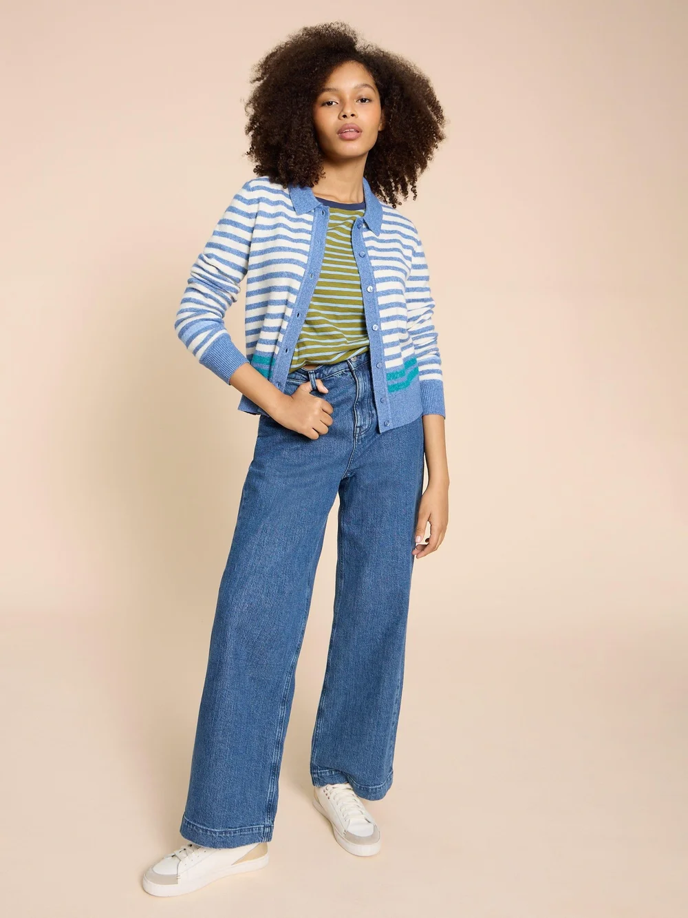 Clara Langarmshirt aus Materialmix - Green Mlt - 38 Bild 1