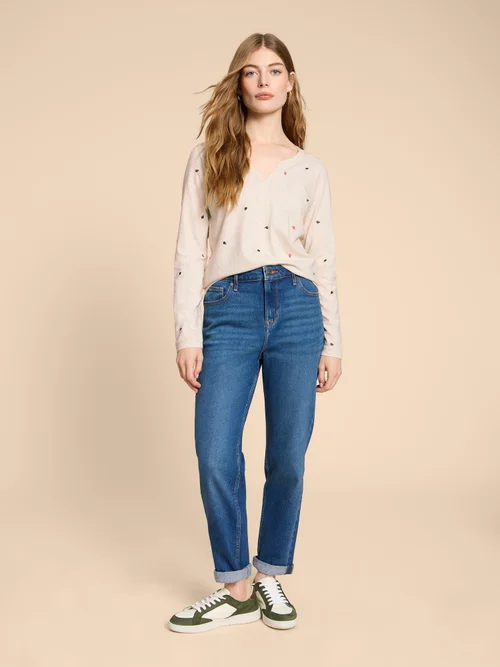 Nelly Besticktes Langarmshirt - Nat Mlt - 38 Bild 2