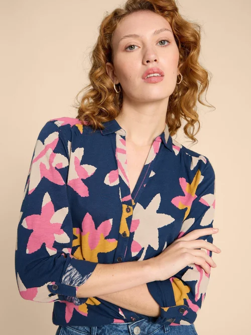 Annie Jerseybluse - Navy Pr - 38 Bild 3