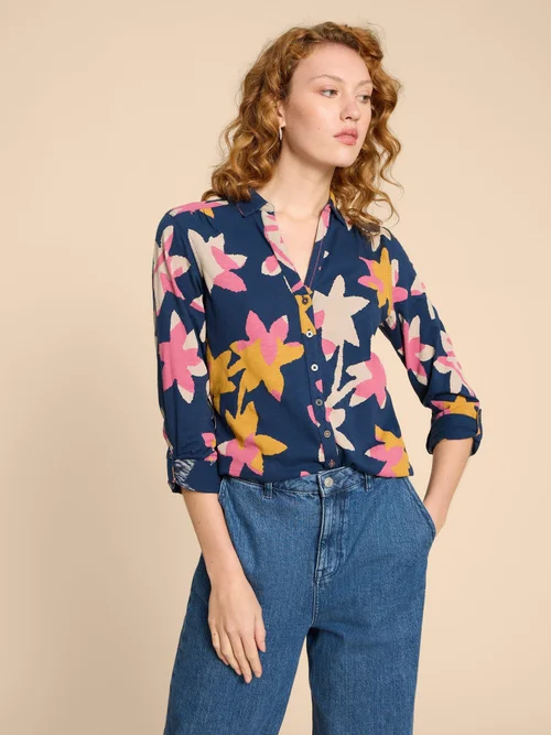 Annie Jerseybluse - Navy Pr - 46 Bild 1