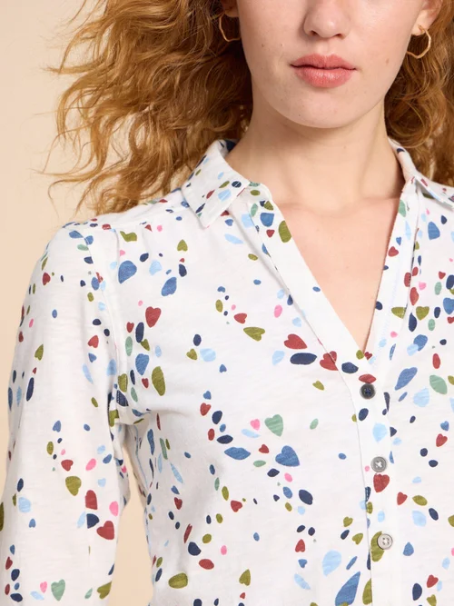 Annie Jerseybluse - White Pr - 48 Bild 3