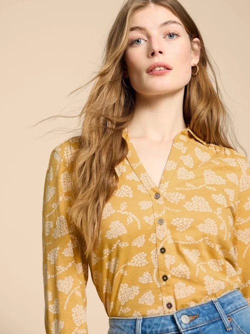 Annie Jerseybluse - Yellow Pr - 38 Bild 3
