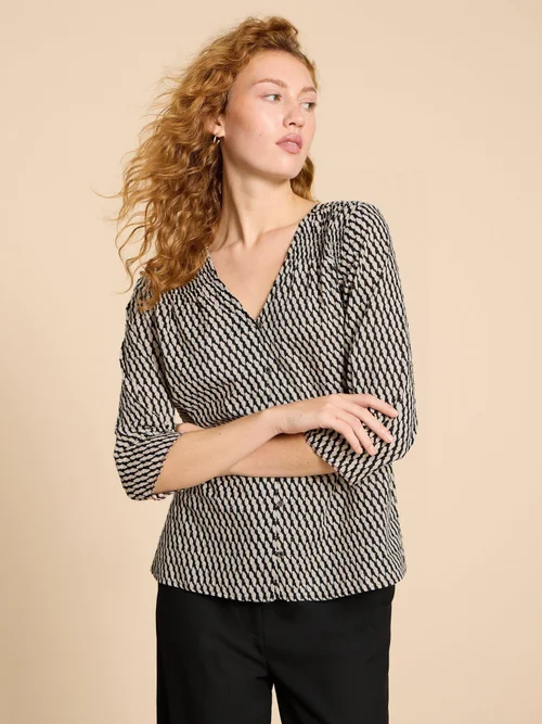 Rae Bluse aus Bio-Baumwolle - Blk Pr - 38 Bild 2