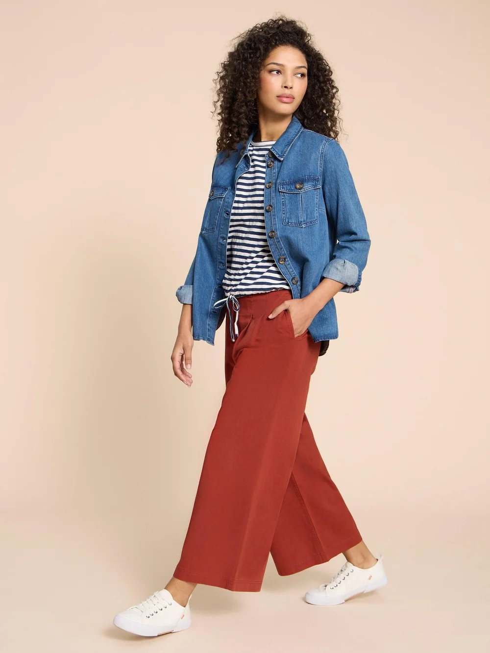 Samira Knöchellange Hose mit weitem Bein - Dk Red - 38/R Bild 1