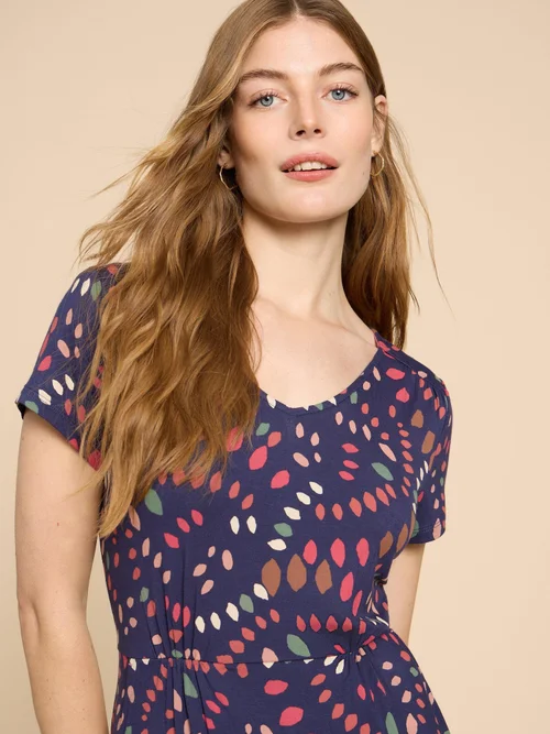 Tallie LENZING™ ECOVERO™ Jerseykleid - Navy Pr - 38/R Bild 3