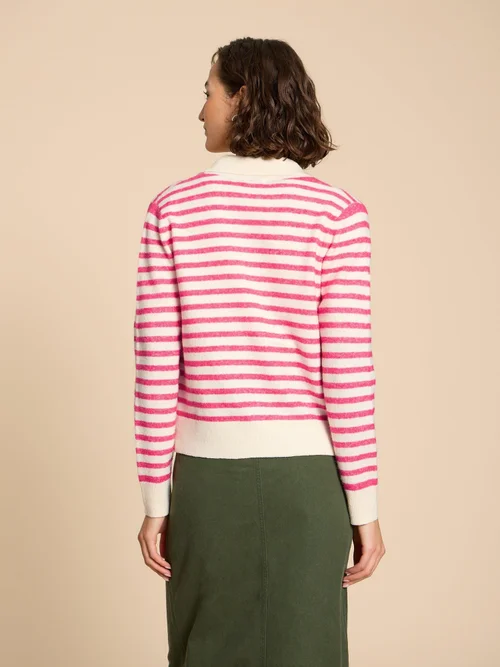 Peony Strickjacke mit Kragen - Pink Mlt - 38 Bild 4