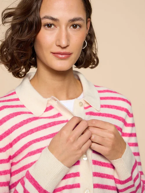 Peony Strickjacke mit Kragen - Pink Mlt - 38 Bild 3