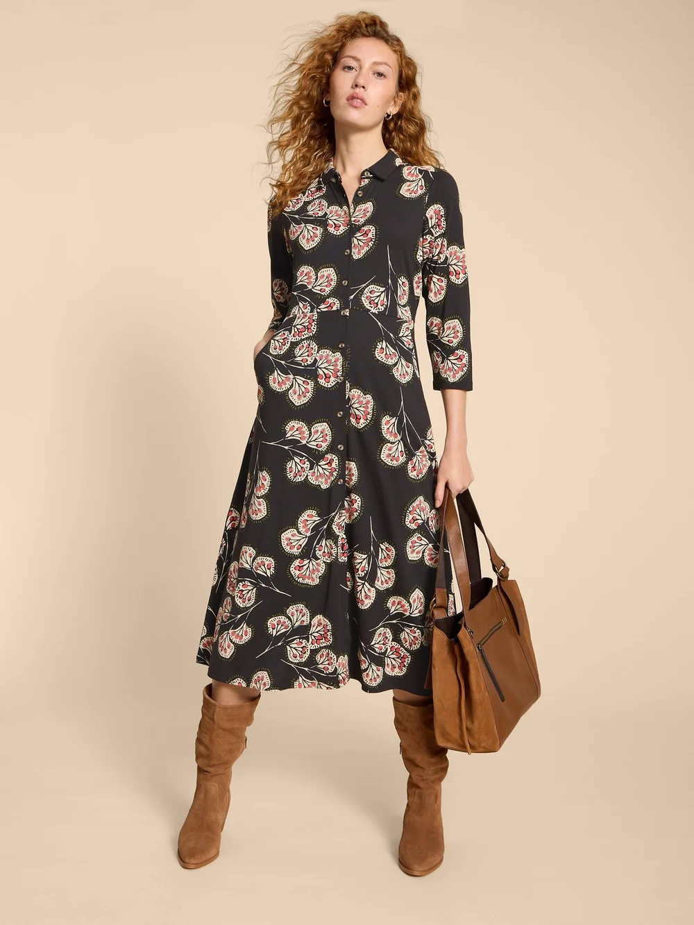 Rua Blusenkleid aus Jersey - Grey Pr - 38/R Bild 1