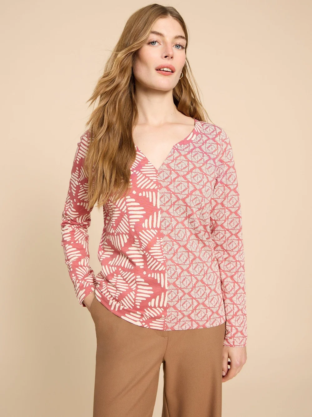 Nelly Langarmshirt - Pink Pr - 38 Bild 1
