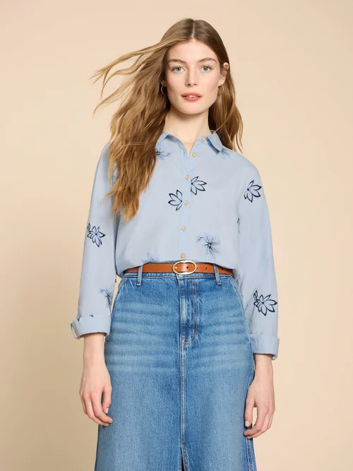 Sophie Bestickte Bluse - Blue Mlt - 50 Bild 1