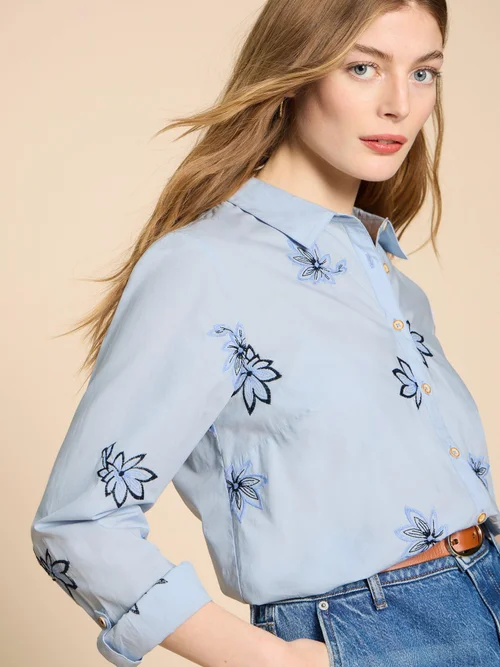 Sophie Bestickte Bluse - Blue Mlt - 50 Bild 3