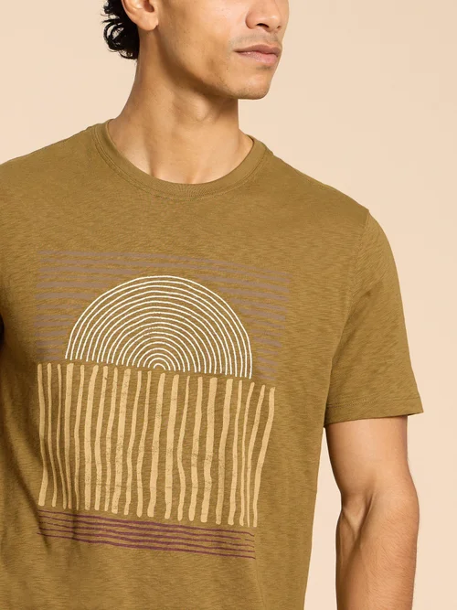T-Shirt mit abstraktem Sonnenmotiv - Green Pr - L Bild 3