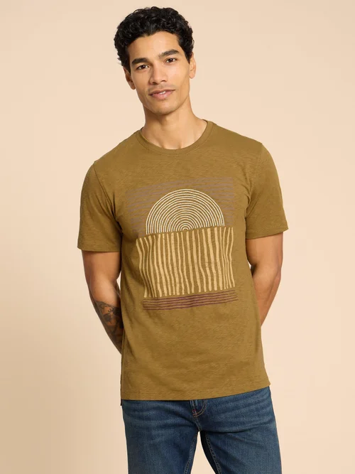 T-Shirt mit abstraktem Sonnenmotiv - Green Pr - L Bild 2