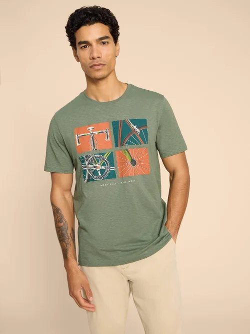 T-Shirt mit Fahrradmotiv - Green Pr - L Bild 2