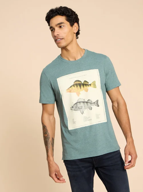 T-Shirt mit Fischmotiv - Blue Pr - L Bild 2
