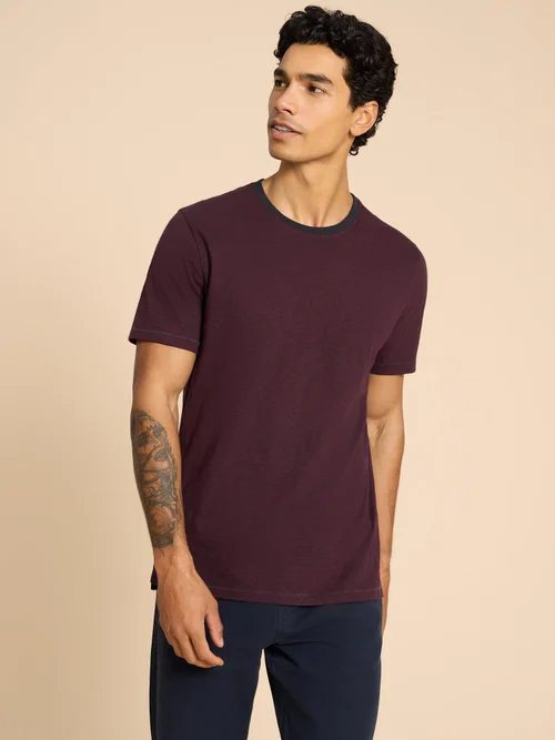 Abersoch T-Shirt mit Streifenmuster - Plum Mlt - S Bild 2