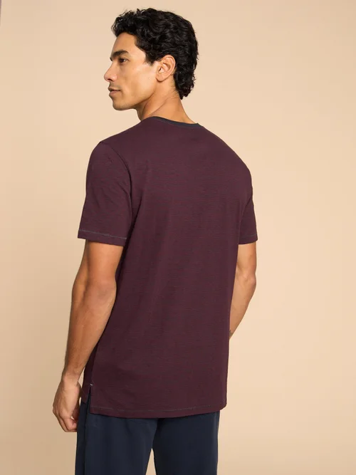 Abersoch T-Shirt mit Streifenmuster - Plum Mlt - L Bild 4