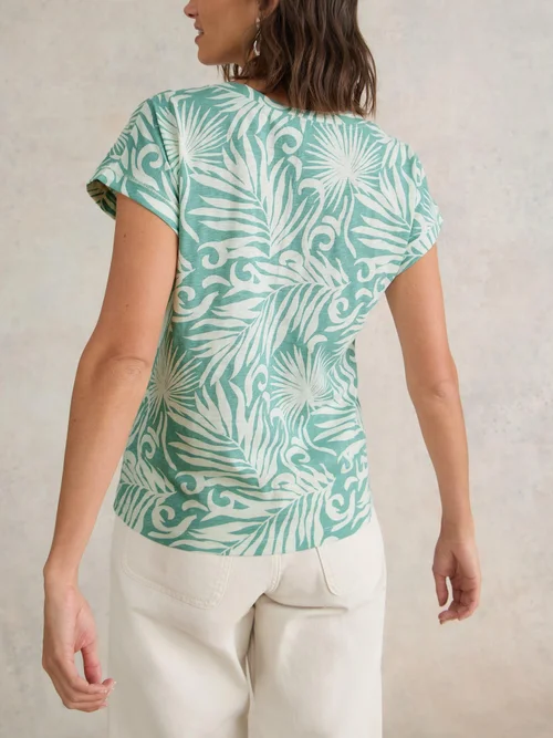 Nelly T-Shirt mit Keilausschnitt - Teal Pr - 38 Bild 4