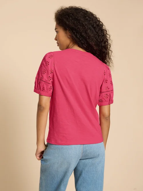 Bella Besticktes T-Shirt - Mid Pink - 38 Bild 4
