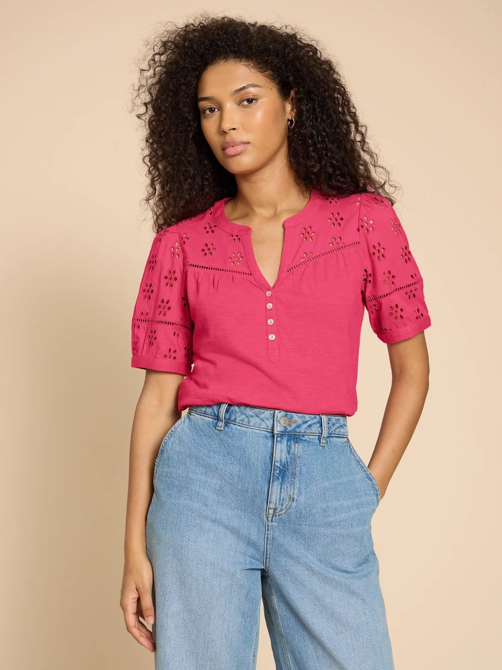 Bella Besticktes T-Shirt - Mid Pink - 38 Bild 1