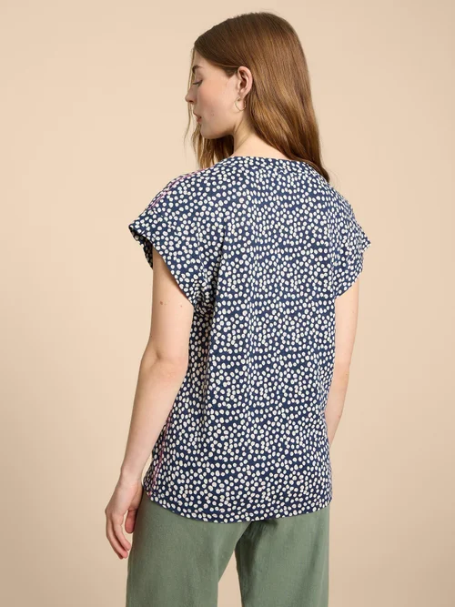 T-Shirt aus Leinen - Blue Pr - 38 Bild 3
