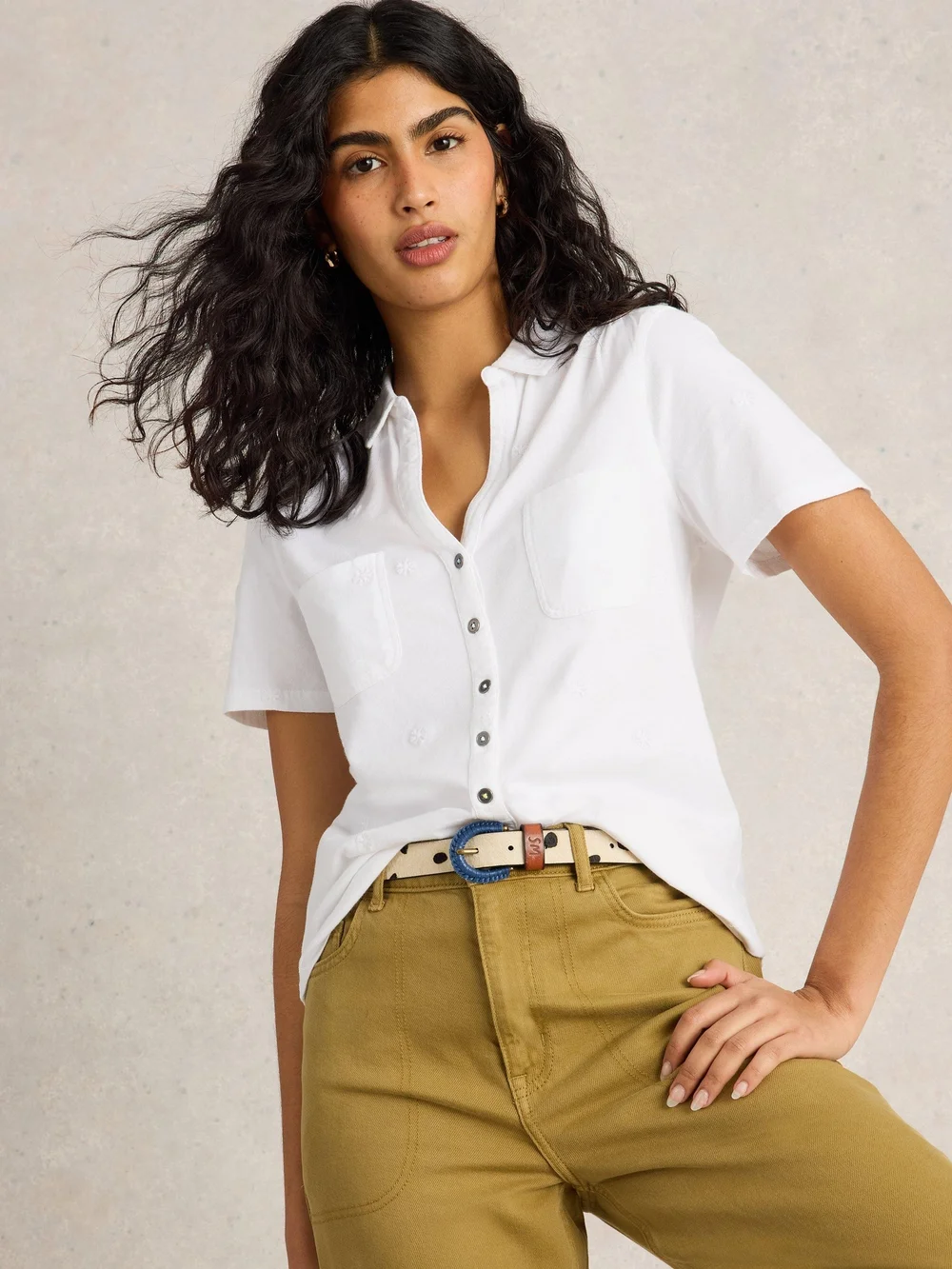 Penny Bestickte Bluse - Pale Ivory - 48 Bild 1