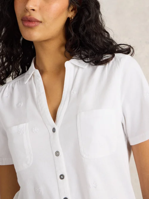Penny Bestickte Bluse - Pale Ivory - 38 Bild 3
