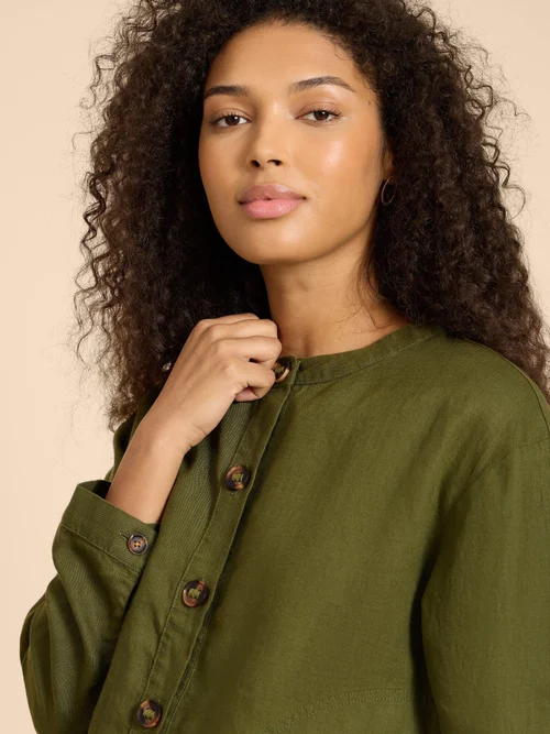 Adele Leinenjacke - Dk Green - 38 Bild 3