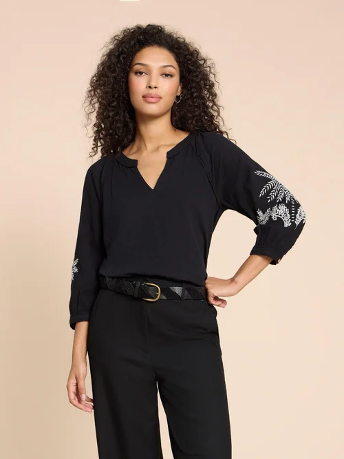 Millie Bestickte Bluse - Blk Mlt - 38 Bild 1