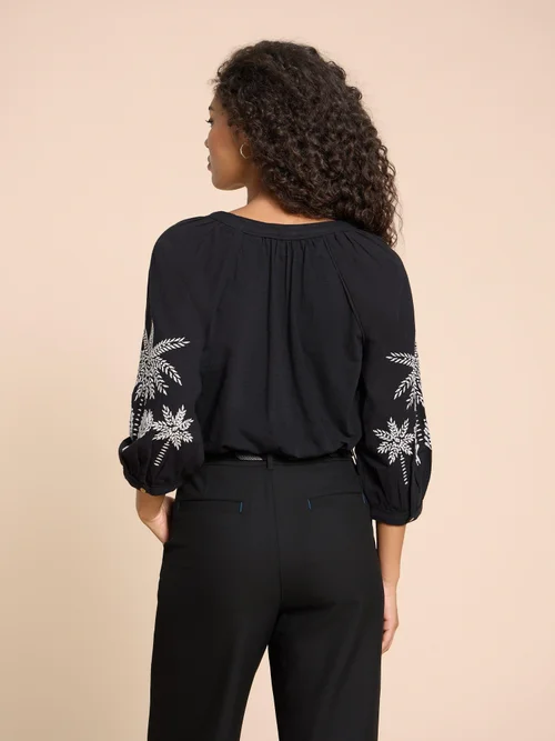 Millie Bestickte Bluse - Blk Mlt - 38 Bild 4