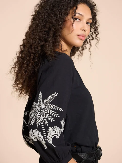 Millie Bestickte Bluse - Blk Mlt - 38 Bild 3