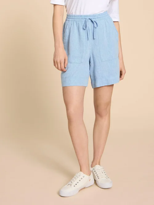 Elle Shorts aus Leinenmischung - Chamb Blue - 38 Bild 3