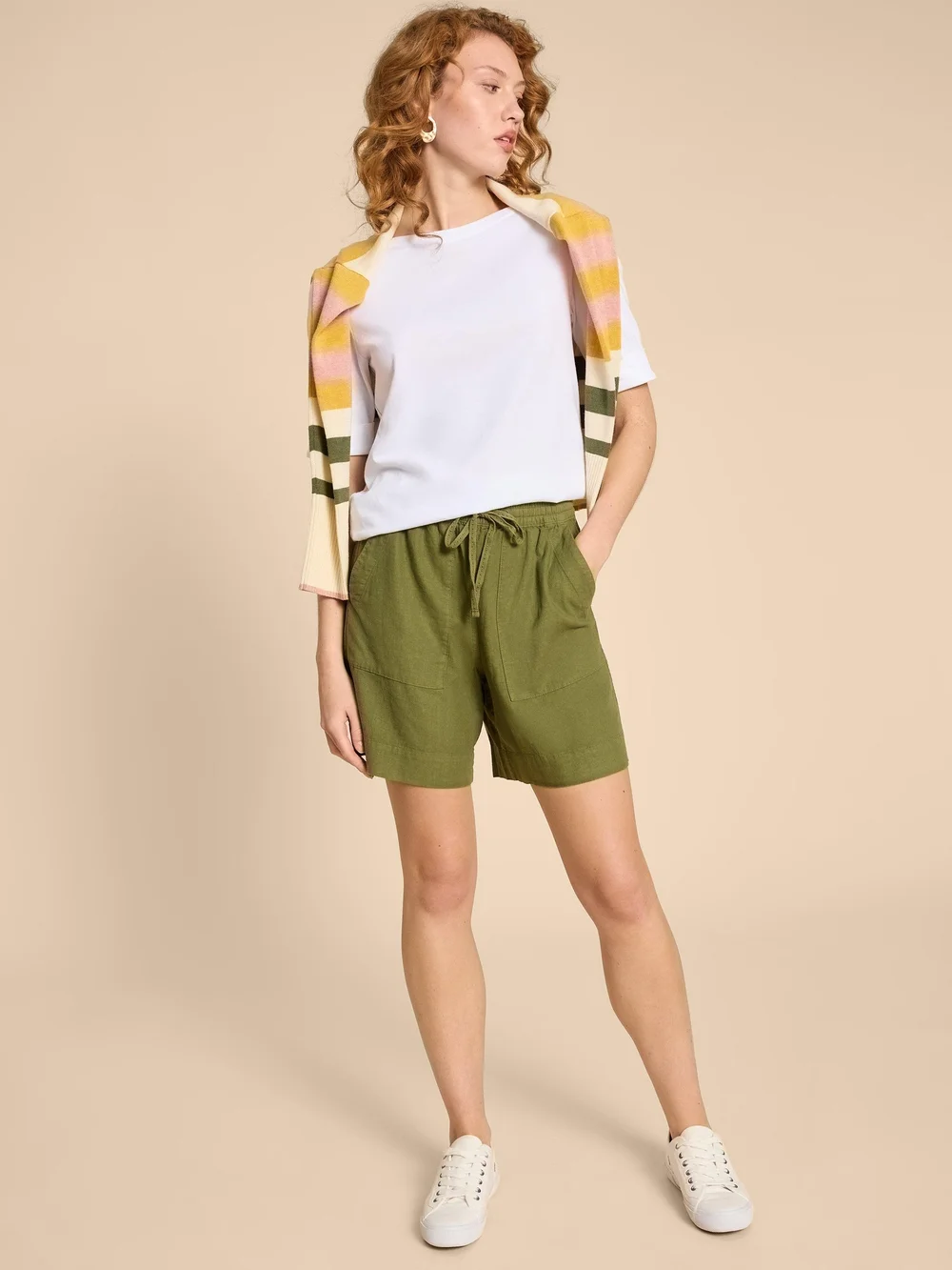 Elle Shorts aus Leinenmischung - Dk Green - 38 Bild 1