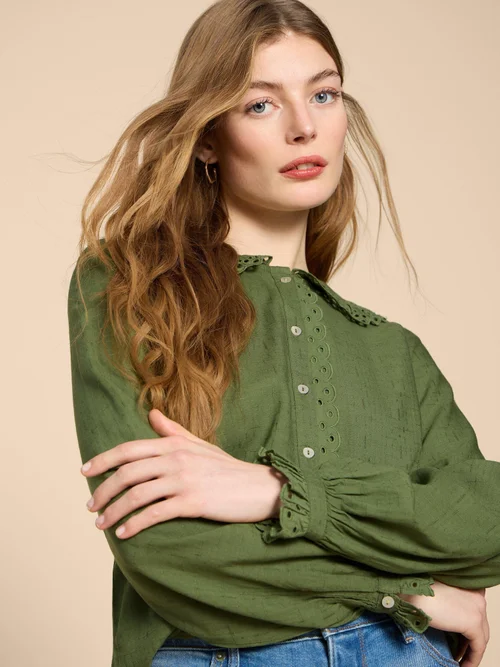 Lara Rüschenbluse - Mid Green - 38 Bild 3