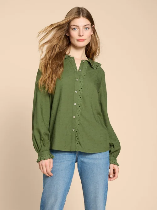 Lara Rüschenbluse - Mid Green - 38 Bild 1