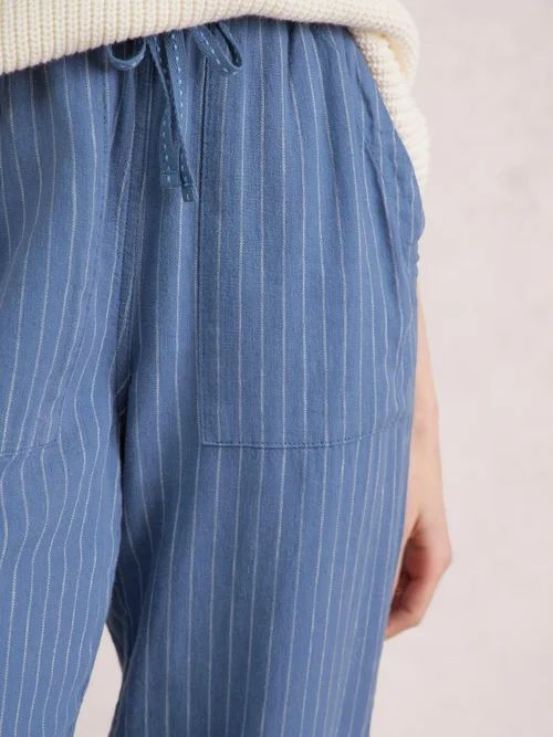Elle Hose aus Leinenmischung - Blue Mlt - 38/R Bild 3