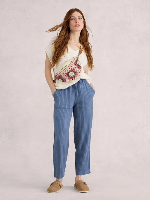 Elle Hose aus Leinenmischung - Blue Mlt - 38/R Bild 2