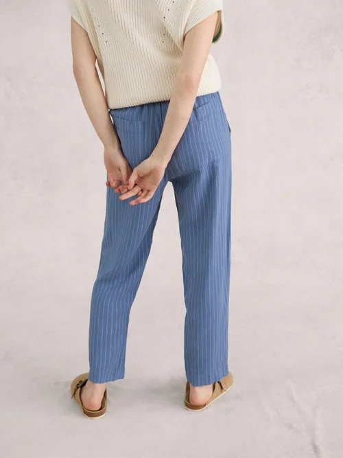Elle Hose aus Leinenmischung - Blue Mlt - 38/R Bild 4