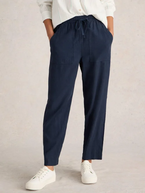 Elle Hose aus Leinenmischung - Dark Navy - 38/R Bild 3