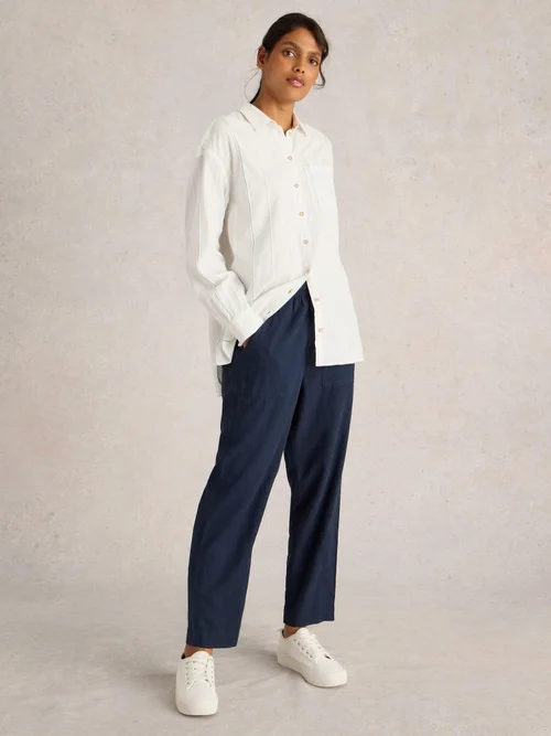 Elle Hose aus Leinenmischung - Dark Navy - 38/R Bild 2