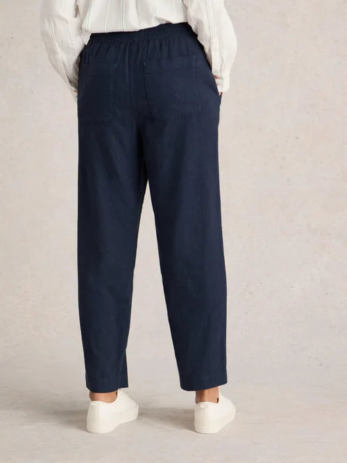 Elle Hose aus Leinenmischung - Dark Navy - 38/R Bild 4